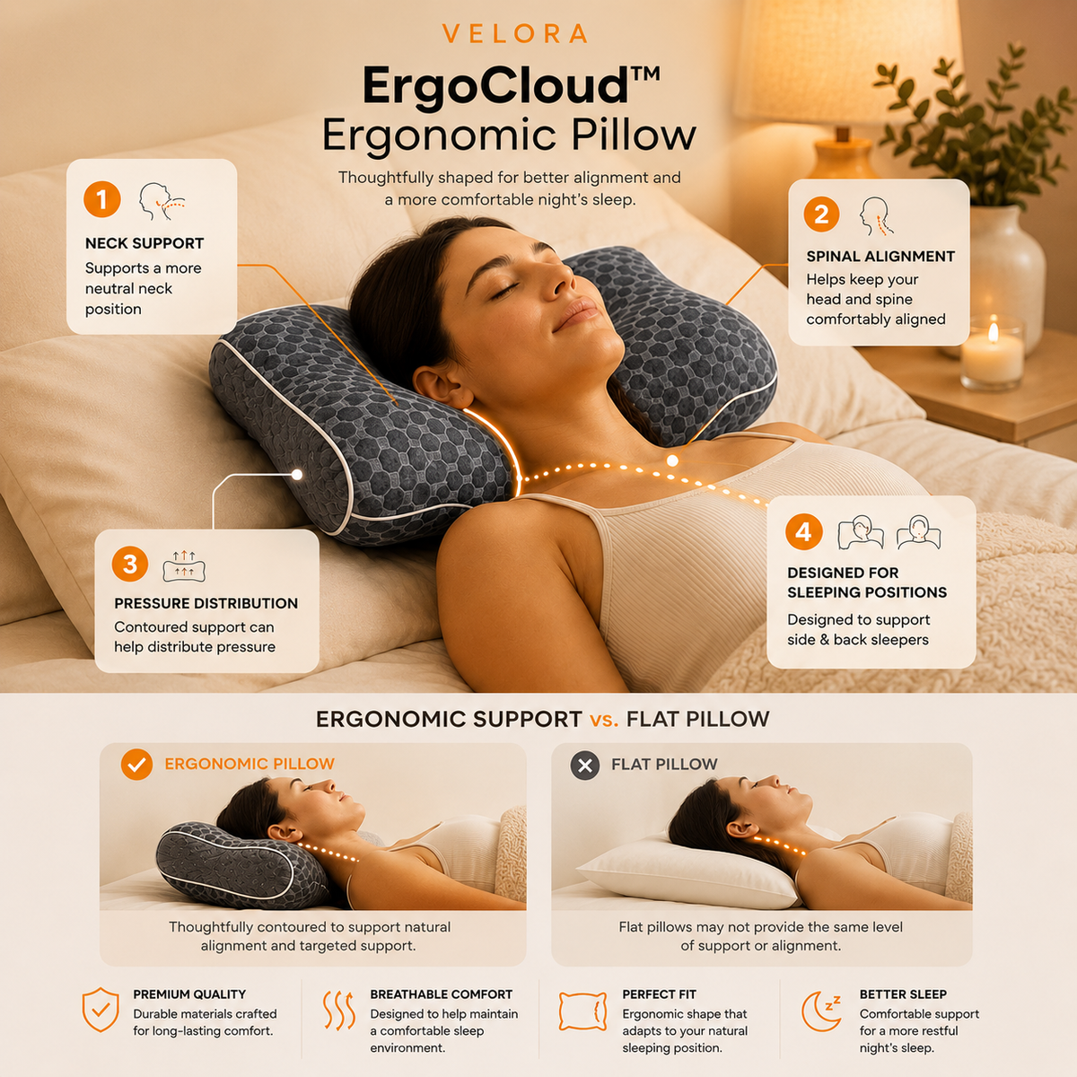 ErgoCloud on premium bedding
